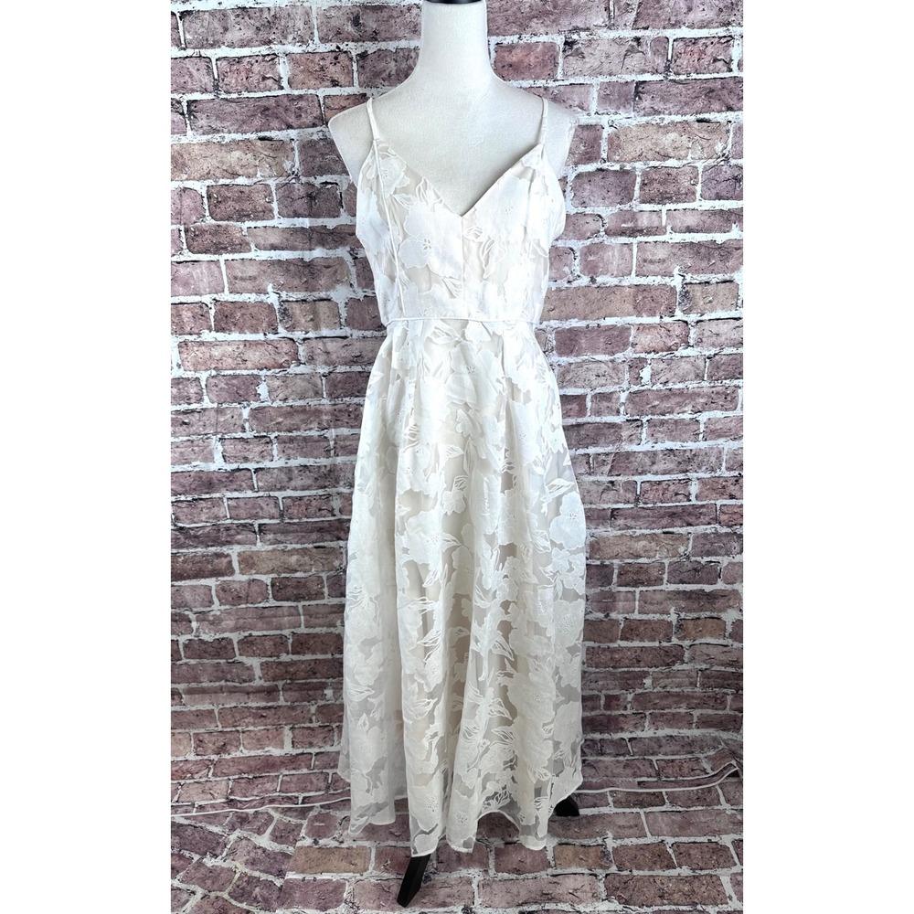 Showpo Cream Lace Midi Dress